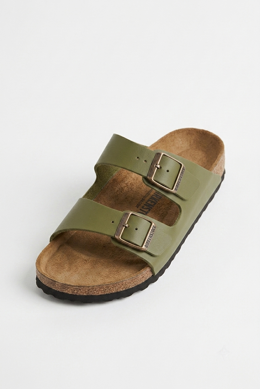 Sandales Double Boucle  Vert– Yasmo Shoes