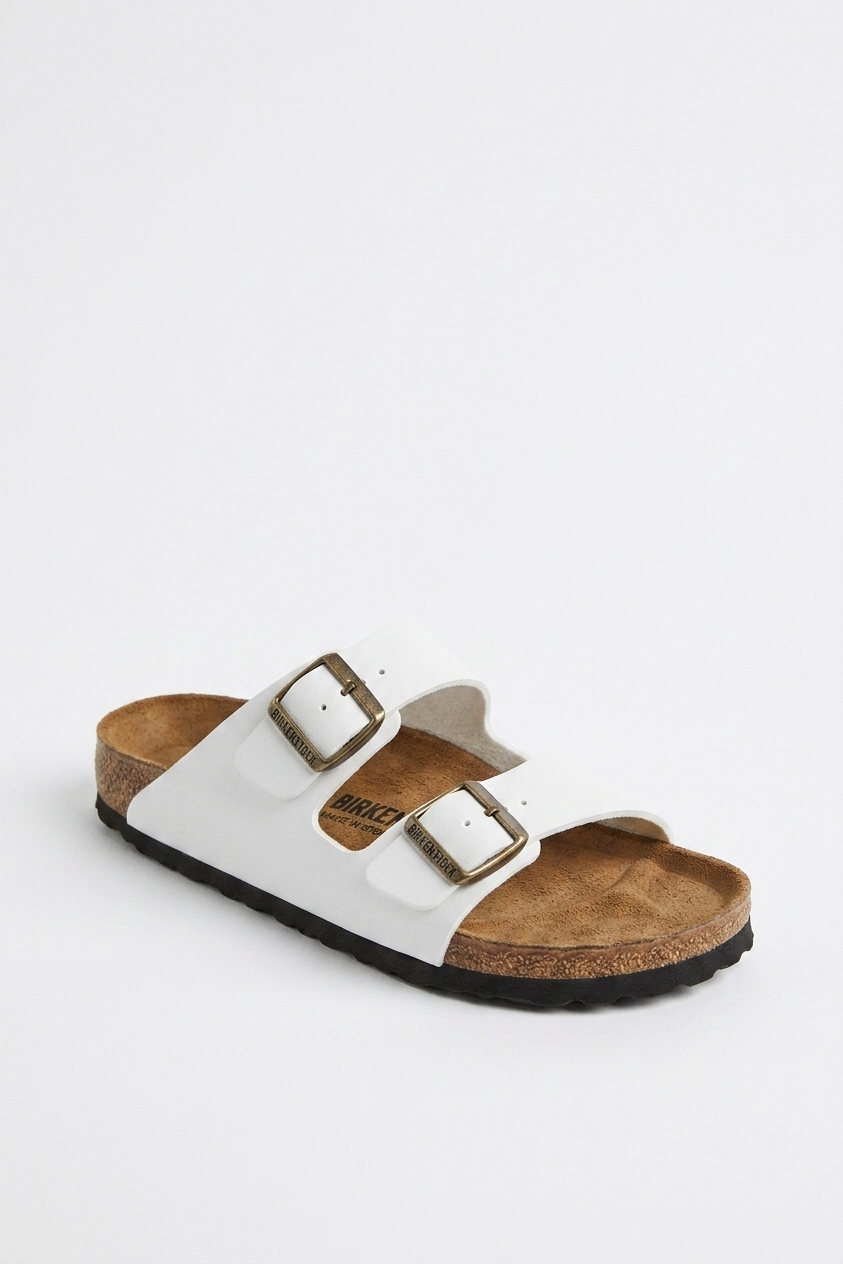 Sandales Double Boucle Blanches – Yasmo Shoes